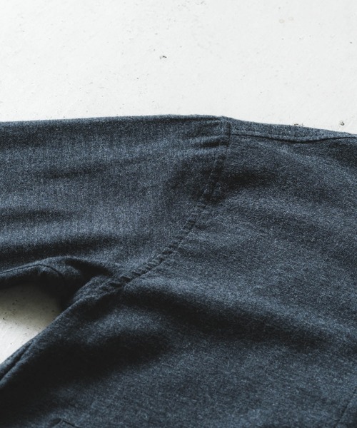 quadro（クオドロ）の「コットンメランジフランネルラウンドヘムシャツカバーオール（カバーオール・レディース・チャコール/ダークネイビー/オートミール・FREE）」の10枚目の写真