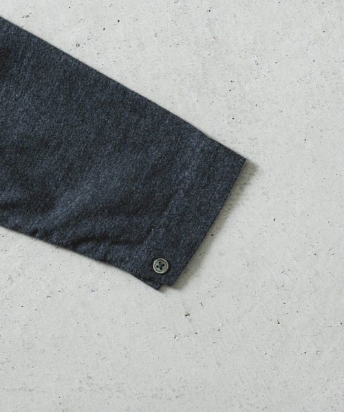 quadro（クオドロ）の「コットンメランジフランネルラウンドヘムシャツカバーオール（カバーオール・レディース・チャコール/ダークネイビー/オートミール・FREE）」の14枚目の写真