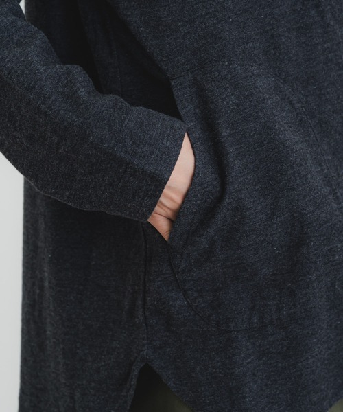 quadro（クオドロ）の「コットンメランジフランネルラウンドヘムシャツカバーオール（カバーオール・レディース・チャコール/ダークネイビー/オートミール・FREE）」の22枚目の写真