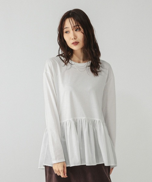 GLOBAL WORK（グローバルワーク）の「ヘビロッTEEアソート切り替えプルオーバー/580895（Tシャツ/カットソー・レディース・ホワイト系その他2/ホワイト/ブラック・LARGE/MEDIUM）」の7枚目の写真