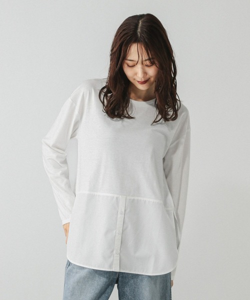 ヘビロッTEEアソート切り替えプルオーバー/580895（Tシャツ/カットソー