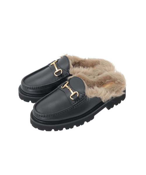 1er Arrondissement（プルミエアロンディスモン）の「＜CAMINANDO/カミナンド＞SHEARING-LINED ビットファーローファー（その他シューズ・レディース・ブラック系その他3・L/M/S）」の4枚目の写真