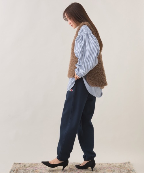 OMNES（オムネス）の「OMNES×FRUIT OF THE LOOM 裏起毛スウェットパンツ（スウェットパンツ・レディース・ネイビー/グレー・LARGE/MEDIUM）」の12枚目の写真