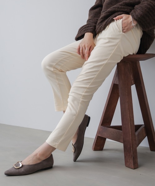 Bou Jeloud（ブージュルード）の「【36-42サイズ展開あり】裏起毛 HAKIYASE＋（その他パンツ・レディース・マスタード/インディゴブルー/ブラック/オフホワイト/チャコールグレー・38/36/40/42）」の2枚目の写真