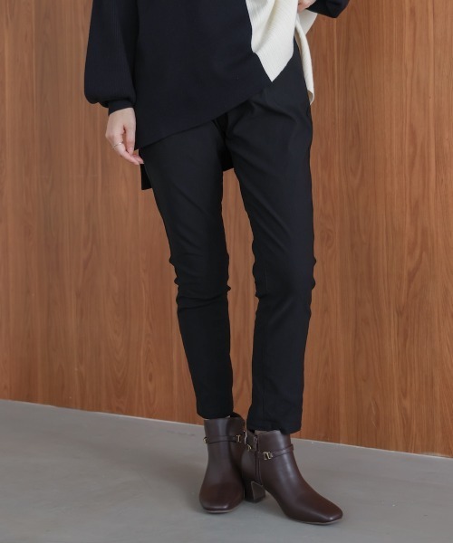 Bou Jeloud（ブージュルード）の「【36-42サイズ展開あり】裏起毛 HAKIYASE＋（その他パンツ・レディース・マスタード/インディゴブルー/ブラック/オフホワイト/チャコールグレー・38/36/40/42）」の3枚目の写真