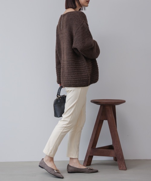 Bou Jeloud（ブージュルード）の「【36-42サイズ展開あり】裏起毛 HAKIYASE＋（その他パンツ・レディース・マスタード/インディゴブルー/ブラック/オフホワイト/チャコールグレー・38/36/40/42）」の10枚目の写真