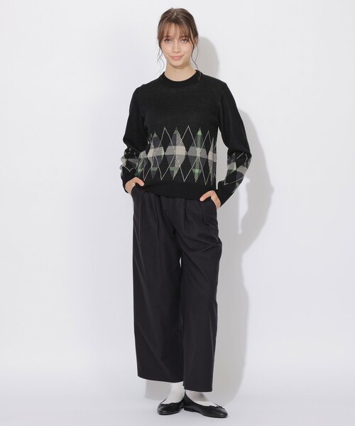 CB CRESTBRIDGE(シービークレストブリッジ)の「クレストブリッジチェックアーガイルニット(ニット/セーター・レディース・チャコールグレー/オフホワイト/ブラック・1/3)」の14枚目の写真