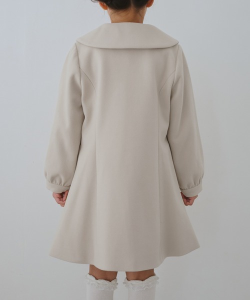 KIDS/キッズ】ビジューボタン衿つきAラインコート/リンクコーデ