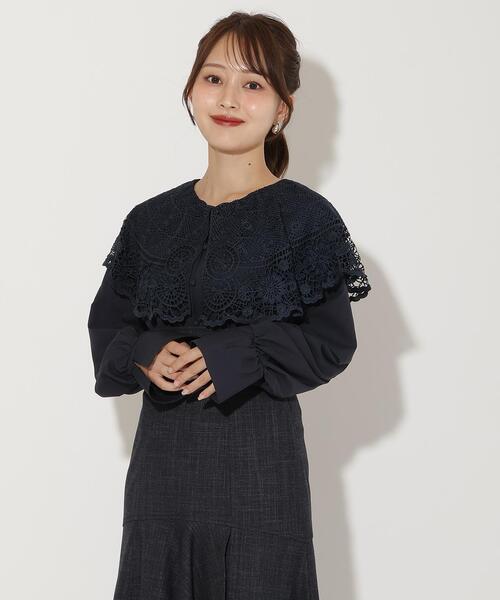 AND COUTURE(アンドクチュール)の「レースカラーブラウス(シャツ/ブラウス・レディース・オフホワイト/ピンク/ネイビー・FREE)」の2枚目の写真