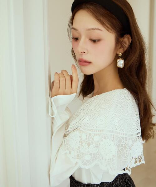 AND COUTURE(アンドクチュール)の「レースカラーブラウス(シャツ/ブラウス・レディース・オフホワイト/ピンク/ネイビー・FREE)」の11枚目の写真