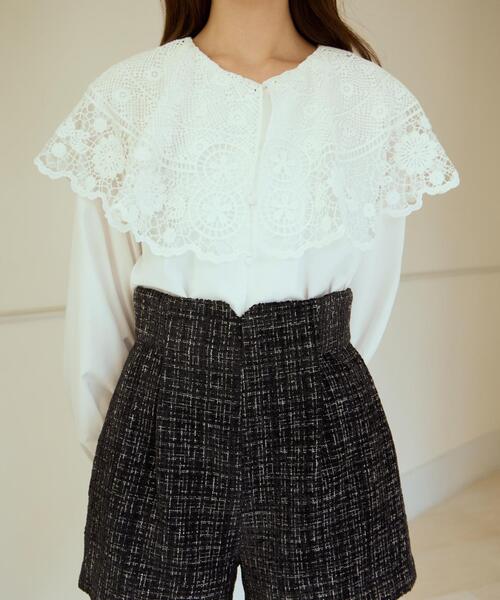 AND COUTURE(アンドクチュール)の「レースカラーブラウス(シャツ/ブラウス・レディース・オフホワイト/ピンク/ネイビー・FREE)」の12枚目の写真