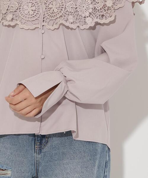 AND COUTURE(アンドクチュール)の「レースカラーブラウス(シャツ/ブラウス・レディース・オフホワイト/ピンク/ネイビー・FREE)」の19枚目の写真