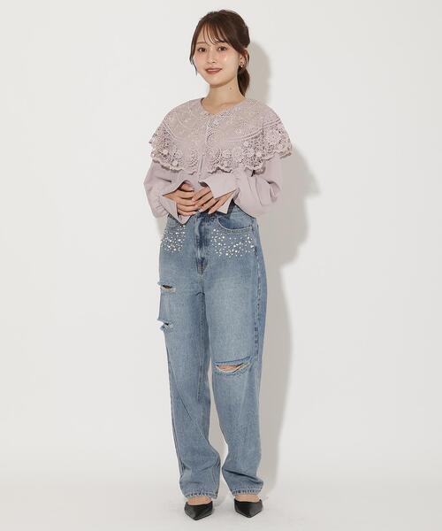 AND COUTURE(アンドクチュール)の「レースカラーブラウス(シャツ/ブラウス・レディース・オフホワイト/ピンク/ネイビー・FREE)」の21枚目の写真