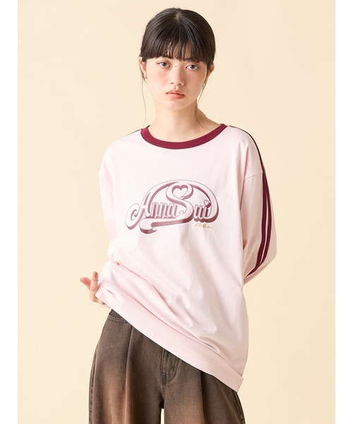 ANNA SUI（アナスイ）の「【LILY BROWN ×ANNA SUI】サイドラインロンT（Tシャツ/カットソー・レディース・ピンク/ブラック/オフホワイト・FREE）」の3枚目の写真