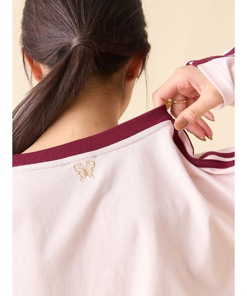 ANNA SUI（アナスイ）の「【LILY BROWN ×ANNA SUI】サイドラインロンT（Tシャツ/カットソー・レディース・ピンク/ブラック/オフホワイト・FREE）」の6枚目の写真