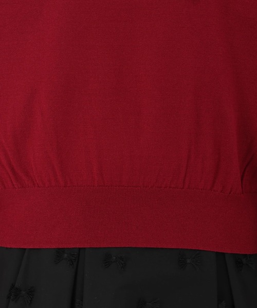 STRAWBERRY-FIELDS(ストロベリーフィールズ)の「コンフォートイネス_ボウタイパール釦ニット(ニット/セーター・レディース・ブラック/オフホワイト/ローズ・2)」の11枚目の写真