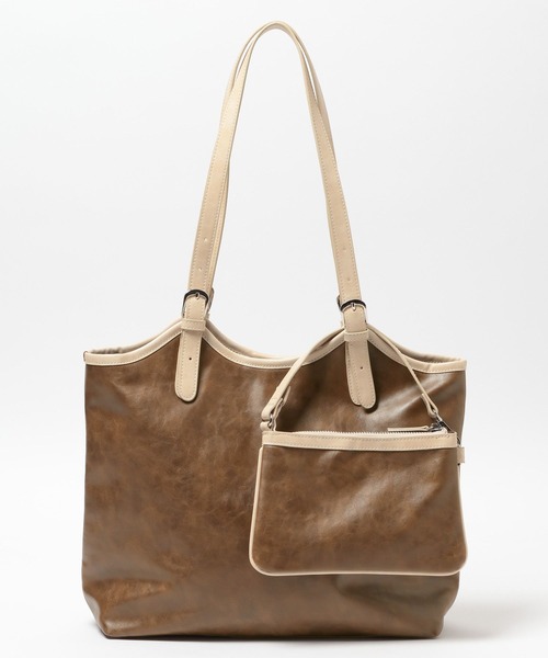 LOWRYS FARM（ローリーズファーム）の「２ＳＥＴベルトトートＢＡＧ　607119（トートバッグ・レディース・ブラウン/ブラック・FREE）」の3枚目の写真