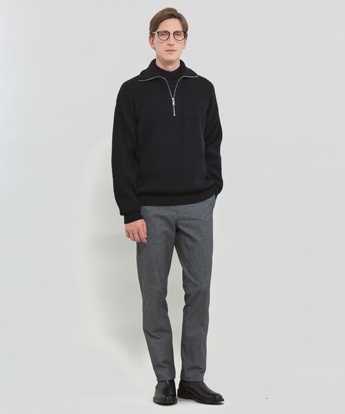 MACKINTOSH LONDON（マッキントッシュ ロンドン）の「7G両畔ハーフジップニット（ニット/セーター・メンズ・グレー系その他/ブラック/グリーン系その他3・M/L/XL）」の5枚目の写真