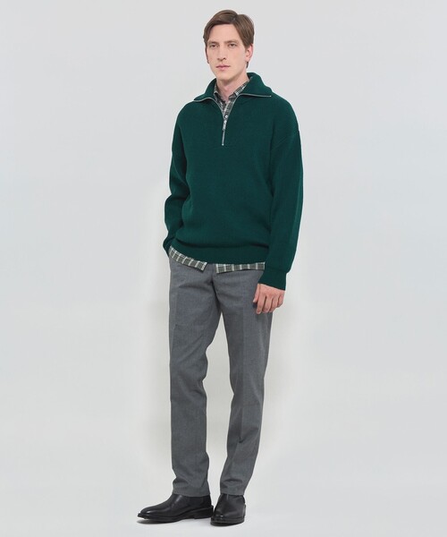 MACKINTOSH LONDON（マッキントッシュ ロンドン）の「7G両畔ハーフジップニット（ニット/セーター・メンズ・グレー系その他/ブラック/グリーン系その他3・M/L/XL）」の6枚目の写真