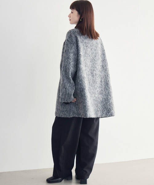 RETRO GIRL（レトロガール）の「【WEB限定】シャギーダブルブレストコート（テーラードジャケット・レディース・チャコールグレー/ブラウン/ブラック/アイボリー・FREE）」の7枚目の写真