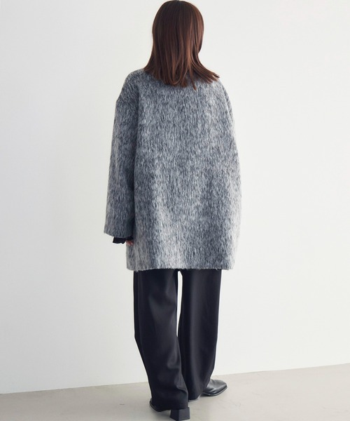 RETRO GIRL（レトロガール）の「【WEB限定】シャギーダブルブレストコート（テーラードジャケット・レディース・チャコールグレー/ブラウン/ブラック/アイボリー・FREE）」の10枚目の写真