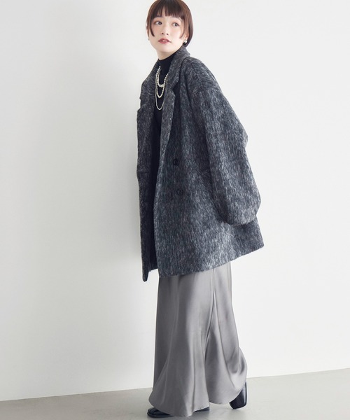 RETRO GIRL（レトロガール）の「【WEB限定】シャギーダブルブレストコート（テーラードジャケット・レディース・チャコールグレー/ブラウン/ブラック/アイボリー・FREE）」の19枚目の写真