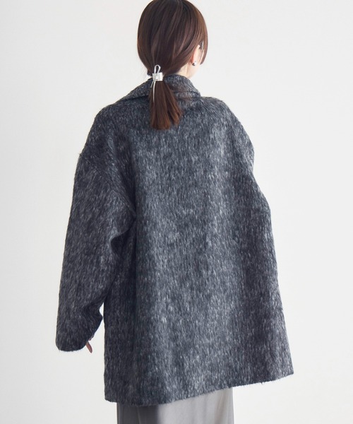 RETRO GIRL（レトロガール）の「【WEB限定】シャギーダブルブレストコート（テーラードジャケット・レディース・チャコールグレー/ブラウン/ブラック/アイボリー・FREE）」の14枚目の写真