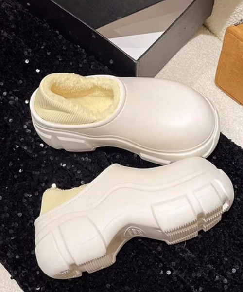 c.u.l(シーユーエル)の「ボア クロッグスリッポン ファーサンダル culs154(サンダル・レディース・ブラック/ホワイト・S/M/L)」の12枚目の写真