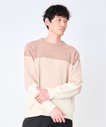 モールニット カラーブロック プルオーバー