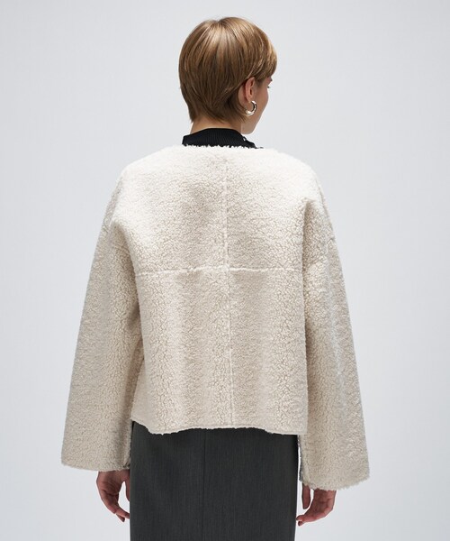 cloenc（クロエンス）の「リバーシブルボアブルゾン（ブルゾン・レディース・ブラウン系/オフホワイト/ダークグレー・01/02）」の7枚目の写真