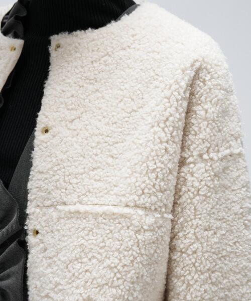 cloenc（クロエンス）の「リバーシブルボアブルゾン（ブルゾン・レディース・ブラウン系/オフホワイト/ダークグレー・01/02）」の8枚目の写真