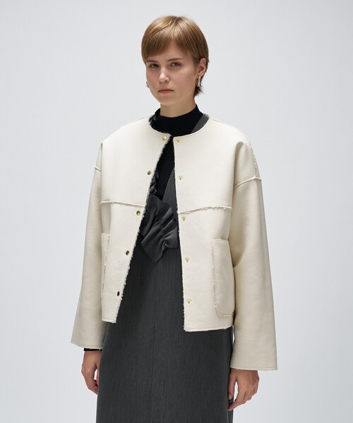 cloenc（クロエンス）の「リバーシブルボアブルゾン（ブルゾン・レディース・ブラウン系/オフホワイト/ダークグレー・01/02）」の9枚目の写真