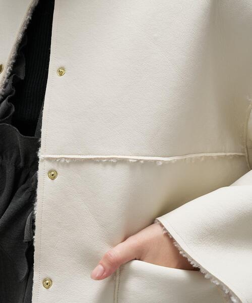 cloenc（クロエンス）の「リバーシブルボアブルゾン（ブルゾン・レディース・ブラウン系/オフホワイト/ダークグレー・01/02）」の10枚目の写真