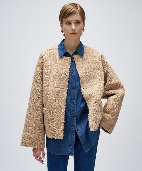 cloenc（クロエンス）の「リバーシブルボアブルゾン（ブルゾン・レディース・ブラウン系/オフホワイト/ダークグレー・01/02）」の12枚目の写真