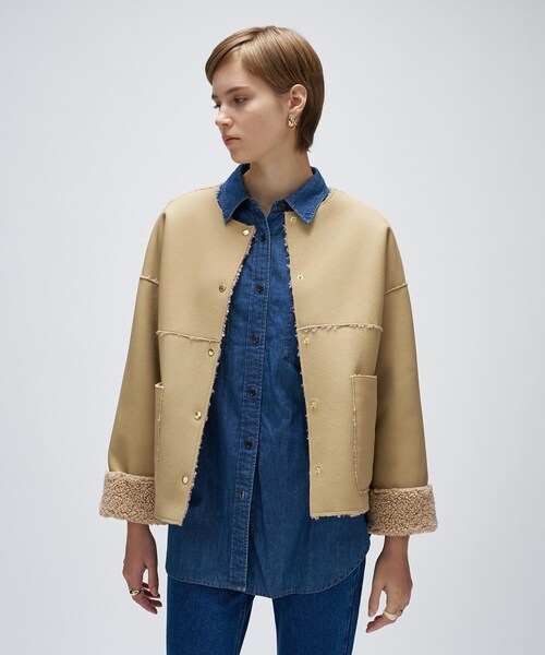 cloenc（クロエンス）の「リバーシブルボアブルゾン（ブルゾン・レディース・ブラウン系/オフホワイト/ダークグレー・01/02）」の15枚目の写真