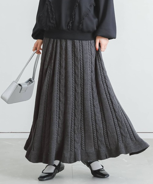 ケーブルニットフレアスカート』（スカート）｜somari imagination
