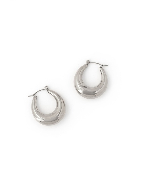 colleca la（コレカラ）の「[stainless]ステンレス・プランプドロップフープピアス〈金属アレルギー対応〉（ピアス（両耳用）・レディース・シルバー/ゴールド・FREE）」の7枚目の写真