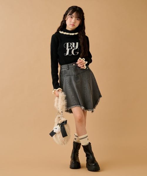 by LOVEiT(バイラビット)の「ヘムポイントヴィンテージスカート(スカート・キッズ・ブラック/ネイビー・140cm/150cm/130cm/120cm/160cm)」の3枚目の写真