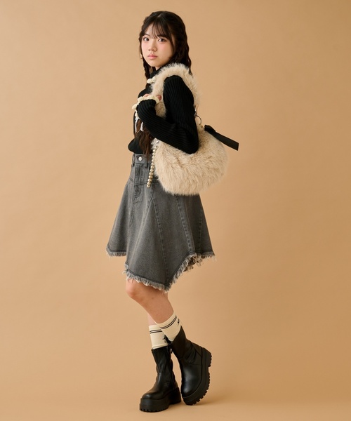 by LOVEiT(バイラビット)の「ヘムポイントヴィンテージスカート(スカート・キッズ・ブラック/ネイビー・140cm/150cm/130cm/120cm/160cm)」の4枚目の写真