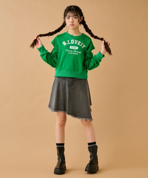 by LOVEiT(バイラビット)の「ヘムポイントヴィンテージスカート(スカート・キッズ・ブラック/ネイビー・140cm/150cm/130cm/120cm/160cm)」の8枚目の写真