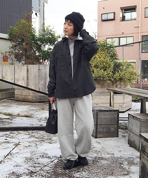SOLAMONAT(ソラモナ)の「ふわりと裏毛 ワイドパンツ(その他パンツ・レディース・杢グレー/ストーン・M/L)」の6枚目の写真