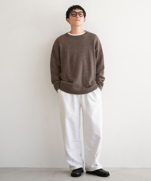 SOLAMONAT(ソラモナ)の「ふわりと裏毛 ワイドパンツ(その他パンツ・レディース・杢グレー/ストーン・M/L)」の11枚目の写真