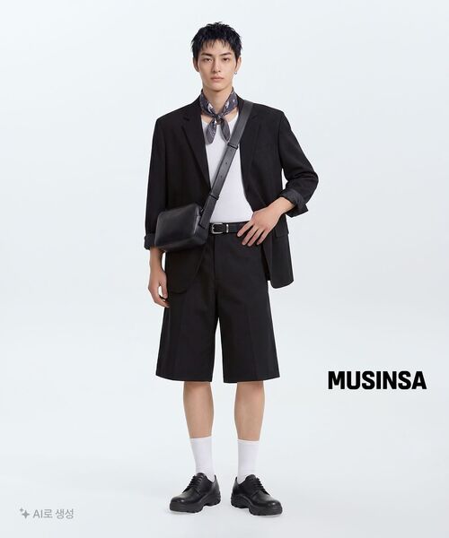 MUSINSA STANDARD(ムシンサスタンダード)の「【クールタンダード】リラックスベーシックブレザー【ブラック】(テーラードジャケット・メンズ・その他・MEDIUM/LARGE/X-LARGE/XX-LARGE)」の2枚目の写真