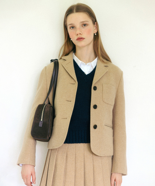 TTUDEMENT(トュードメント)の「TAILORED WOOL JACKET BEIGE(テーラードジャケット・レディース・その他・MEDIUM/SMALL)」の1枚目の写真