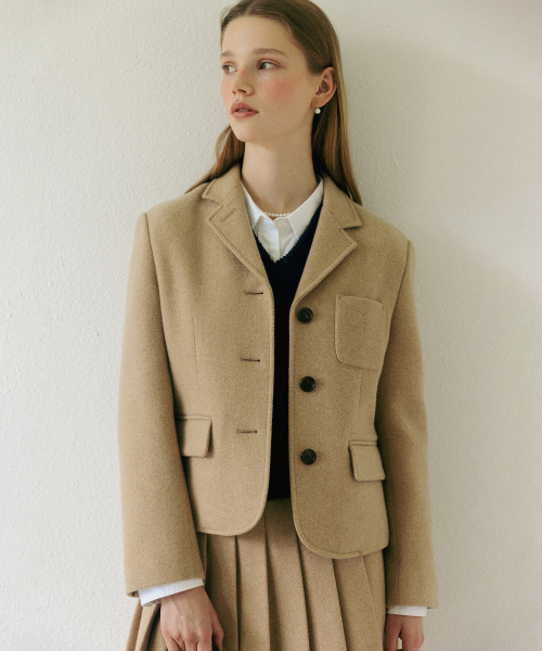 TTUDEMENT(トュードメント)の「TAILORED WOOL JACKET BEIGE(テーラードジャケット・レディース・その他・MEDIUM/SMALL)」の4枚目の写真
