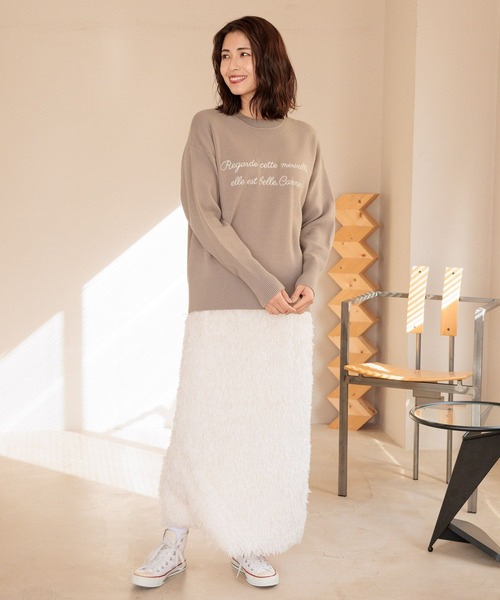 FOUND GOOD（ファウンドグッド）の「刺繍ロゴニットPO（ニット/セーター・レディース・ブラック/ネイビー/ベージュ/レッド系8/ブルー系2/グレー系5・S/M/L）」の8枚目の写真