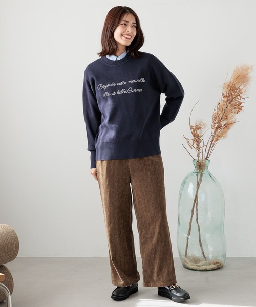 FOUND GOOD（ファウンドグッド）の「刺繍ロゴニットPO（ニット/セーター・レディース・ブラック/ネイビー/ベージュ/レッド系8/ブルー系2/グレー系5・S/M/L）」の12枚目の写真