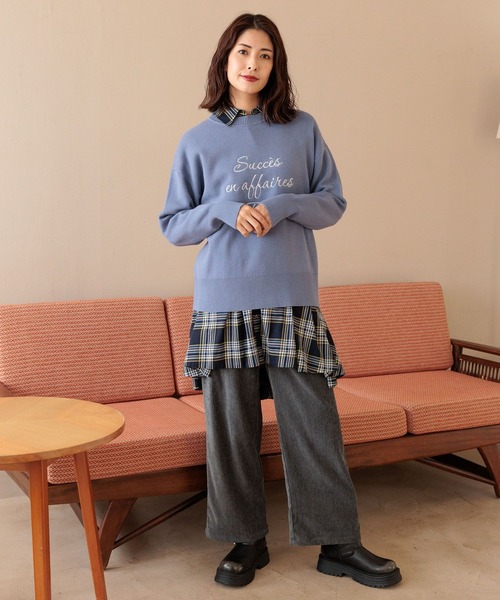 FOUND GOOD（ファウンドグッド）の「刺繍ロゴニットPO（ニット/セーター・レディース・ブラック/ネイビー/ベージュ/レッド系8/ブルー系2/グレー系5・S/M/L）」の15枚目の写真