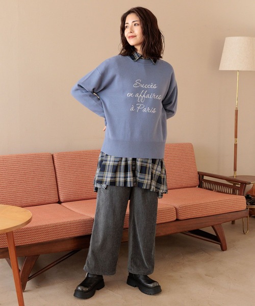 FOUND GOOD（ファウンドグッド）の「刺繍ロゴニットPO（ニット/セーター・レディース・ブラック/ネイビー/ベージュ/レッド系8/ブルー系2/グレー系5・S/M/L）」の16枚目の写真