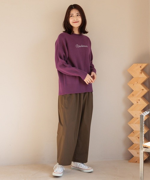 FOUND GOOD（ファウンドグッド）の「刺繍ロゴニットPO（ニット/セーター・レディース・ブラック/ネイビー/ベージュ/レッド系8/ブルー系2/グレー系5・S/M/L）」の19枚目の写真